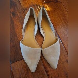 J. Crew Nude Zoe D' Orsay Point suede toe flats